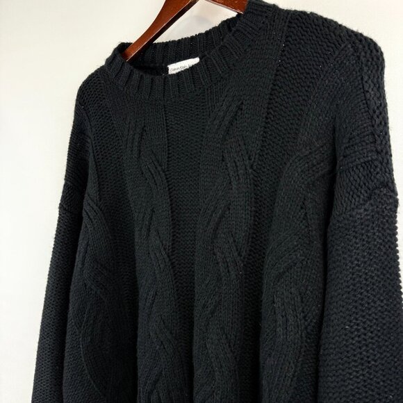 Calvin Klein Jeans Black Cable Knit Sweater - Size M - Picture 5 of 7